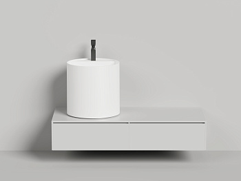 Раковина из искусственного камня Salini ARMONIA 130521M 45х45 накладная цвет белый без отверстий под смеситель